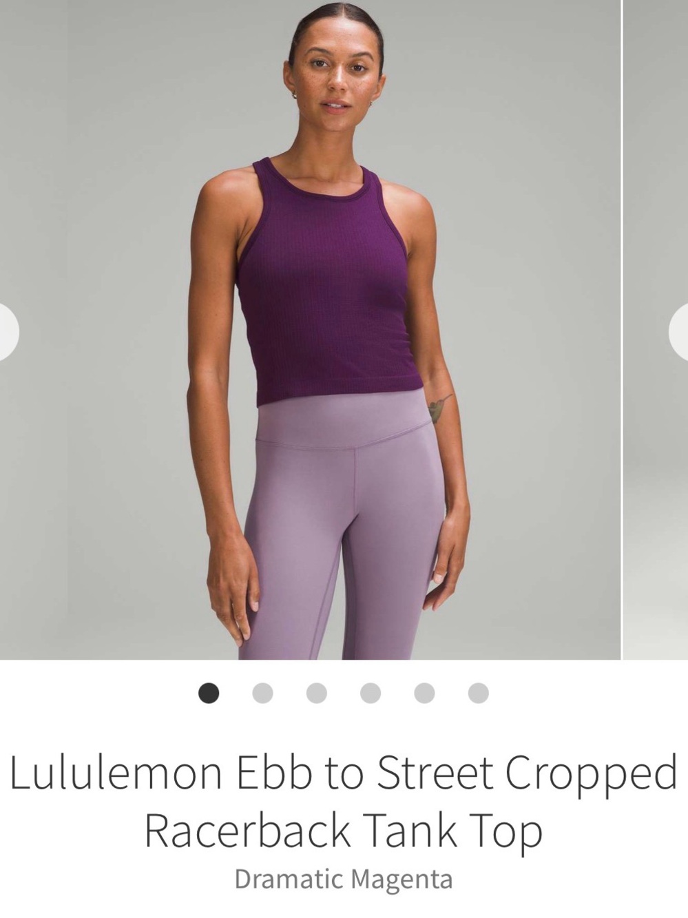 lululemon athletica Cropped Racerback Tank - Dramatic Magenta